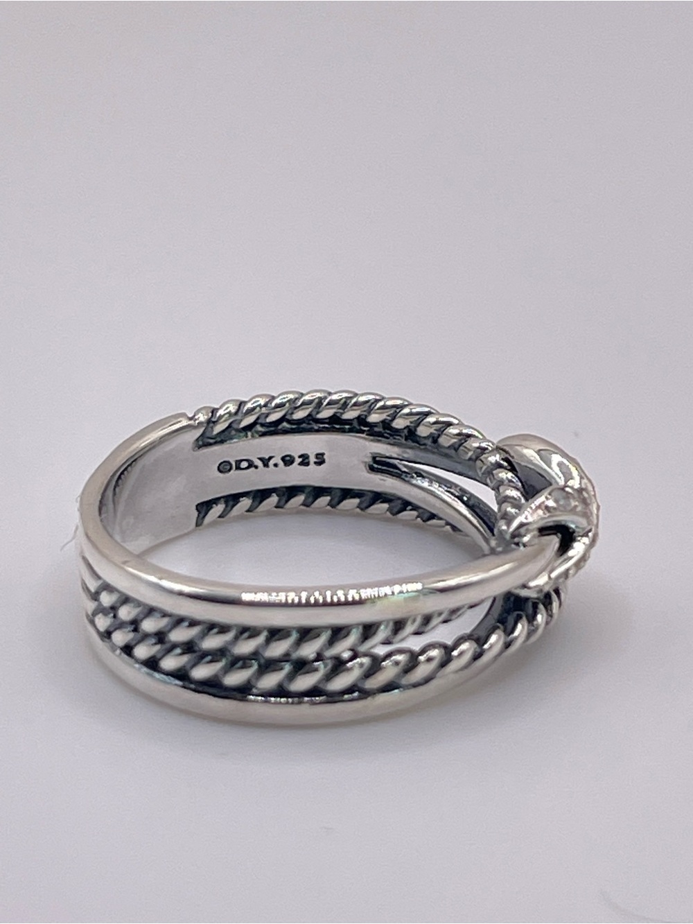 David Yurman X Crossover Band Ring with Diamonds - Picture 7 of 10